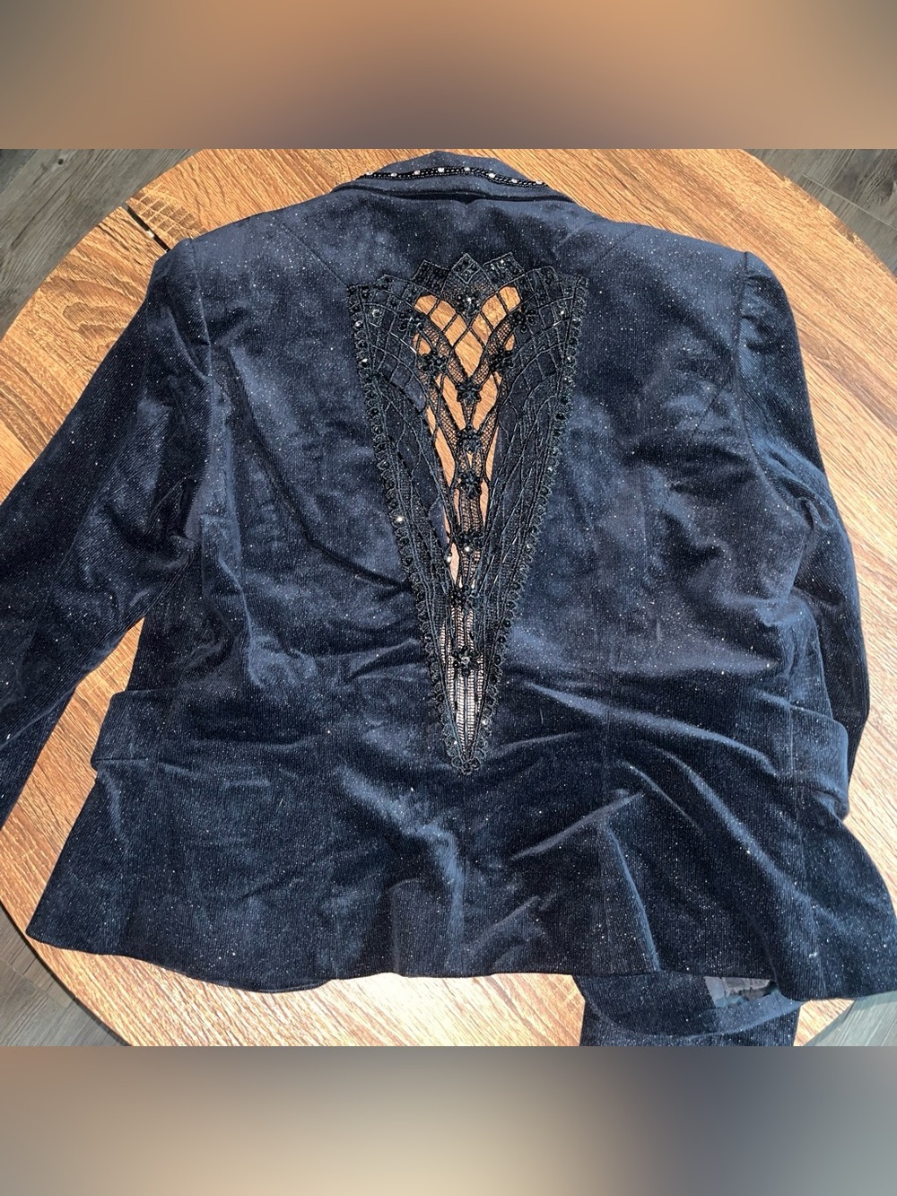 Bisou Bisou Black Velvet Beaded Blazer - Picture 2 of 4